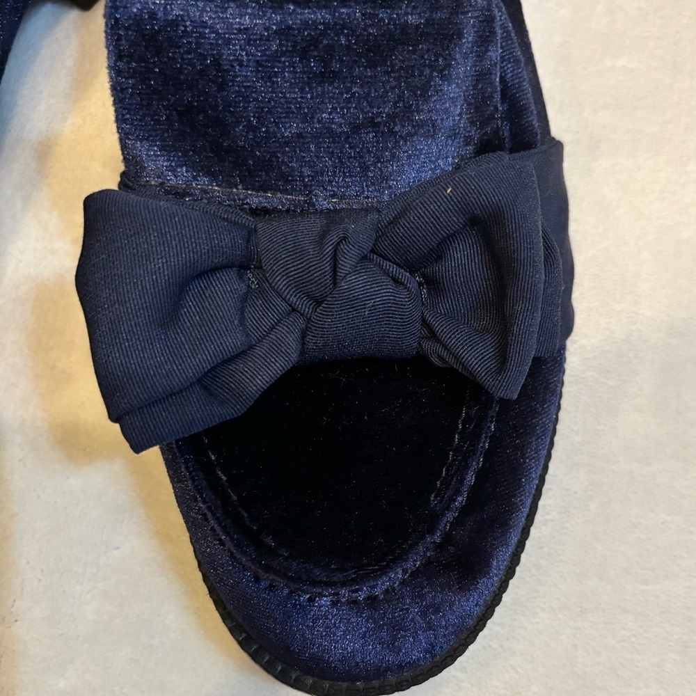 Bandolino Lindio Navy Velvet Bow Loafers Flats 7.5M - Picture 10 of 10
